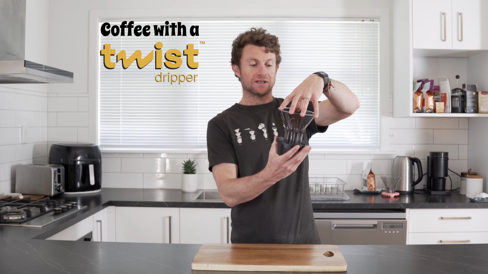 Making coffee with a twist dripper coffee maker
